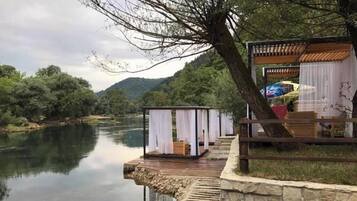 Private beach, beach bar