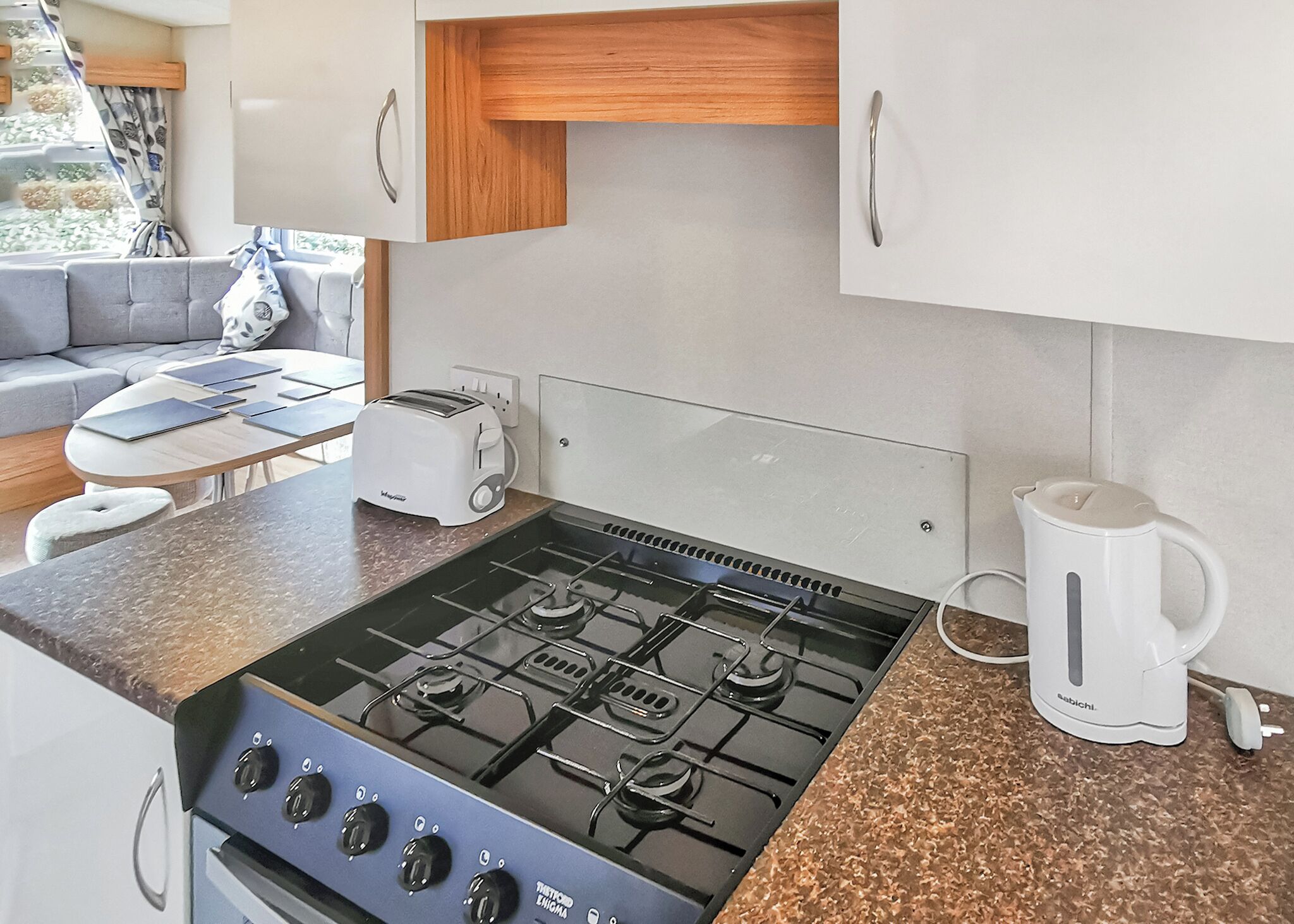 Fridge, oven, stovetop, toaster
