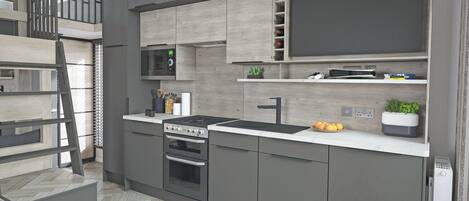 KĂŒhlschrank, Ofen, Herdplatte, Toaster