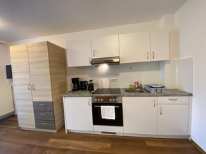 Fridge, microwave, oven, stovetop - Apartment 'Terasse SINGLE Studio' with Wi-Fi (Lübeck)