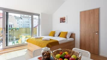 Suite, Terrace, City View | Desk, blackout drapes, soundproofing, travel crib