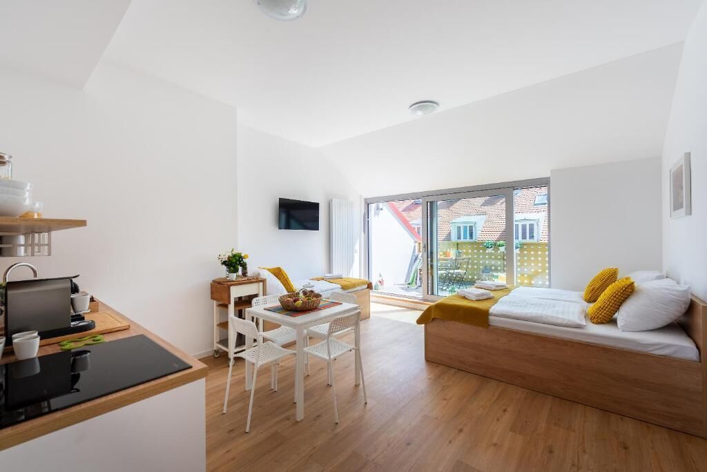 Suite, Terrace, City View | Desk, blackout drapes, soundproofing, travel crib