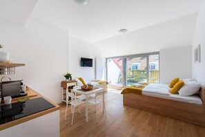 Suite, Terrace, City View | Desk, blackout drapes, soundproofing, travel crib - Libero Apartments (Prague)