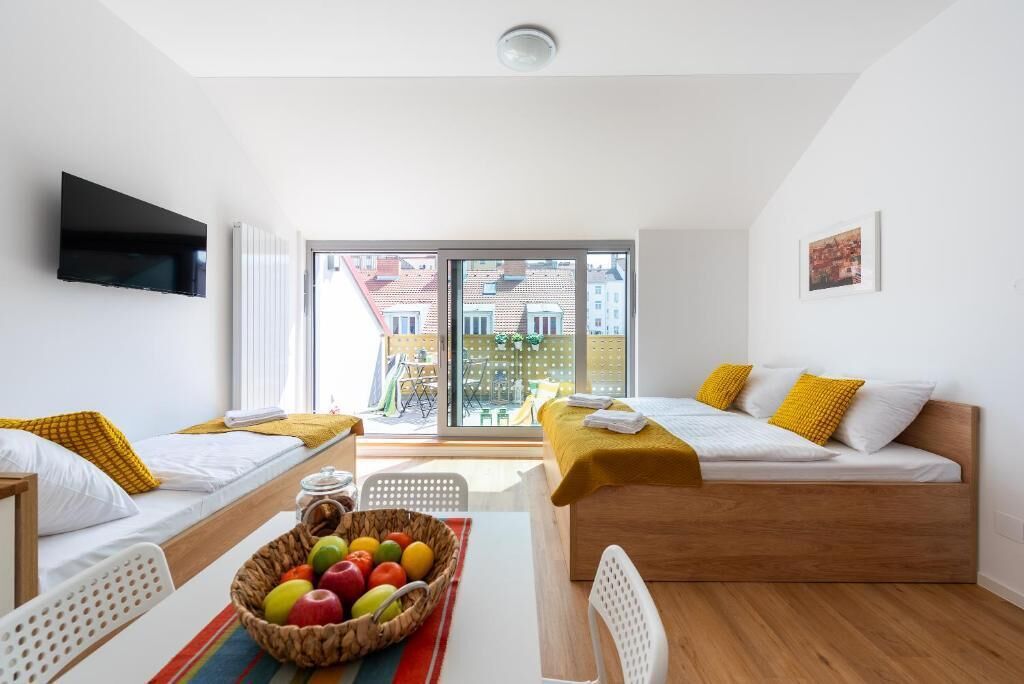 Suite, Terrace, City View | Desk, blackout drapes, soundproofing, travel crib