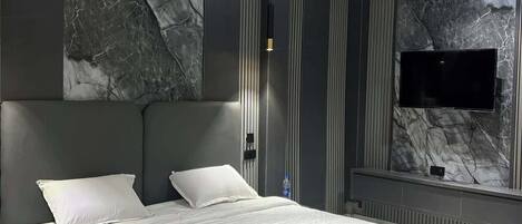 Quarto luxo, sacada, vista para a cidade