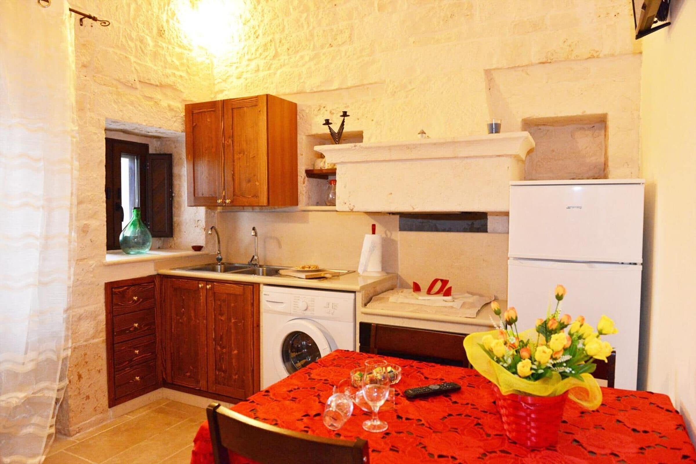 Fridge, stovetop, cookware/dishes/utensils
