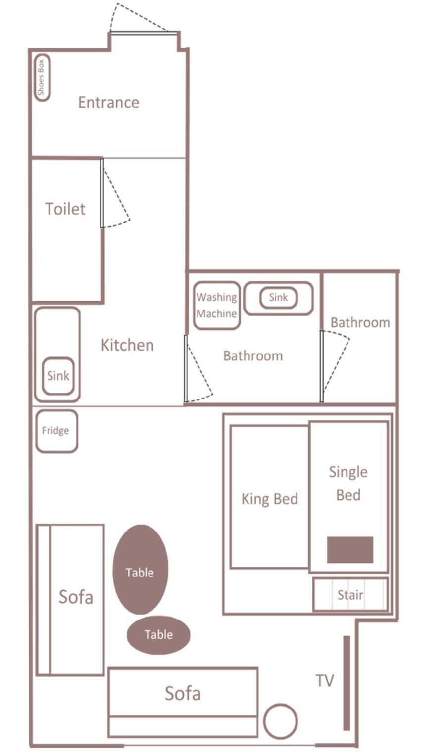 Zimmer, Nichtraucher (Moderate 4 Beds - Bunk Style) | Grundriss
