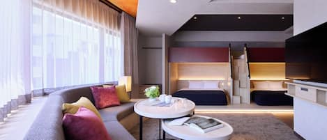 Executive-sviitti, tupakointi kielletty (1 Bedroom, 6 Beds - Bunk Style) | Ilmainen Wi-Fi, vuodevaatteet
