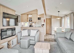TV - Top of the range deluxe caravan with stylish, modern contemporary living area. (Hunters Quay, Argyll)
