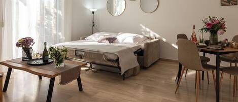 1 chambre, fer et planche Ă repasser, Wi-Fi, draps fournis