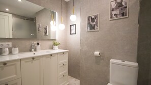 Dusche, Haartrockner, Handtücher
