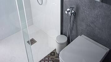 Sèche-cheveux, serviettes fournies, savon, papier toilette