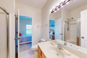 Shower, hair dryer - Captiva Sands at Eagles Landing condo w/community pools, tennis/pickleball court (Rehoboth Beach)