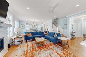 TV, offices - Coastal Elegance: Retreat Two Blocks from the Sand (Rehoboth Beach)