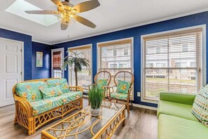 TV, fireplace, offices - Versailles at Eagles Landing townhome with pool & tennis - walk to beach shuttle (Rehoboth Beach)
