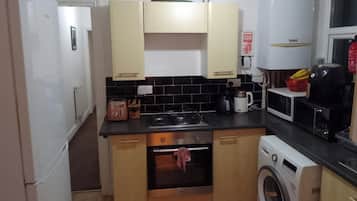 Fridge, microwave, dishwasher