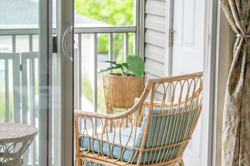 Villas at Bay Crossing dog-friendly condo with pool, balcony, water views, & W/D