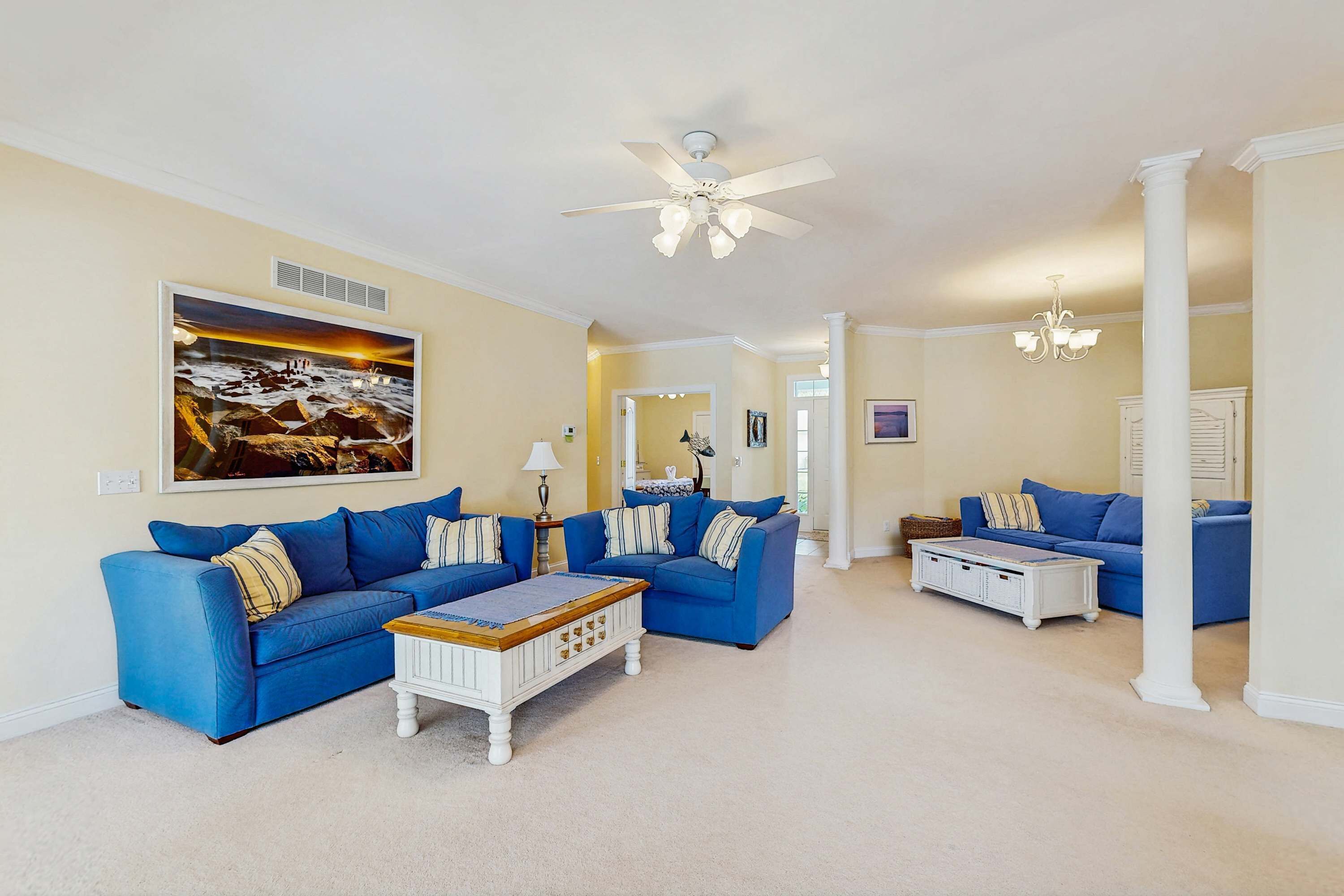 TV, fireplace, DVD player, offices