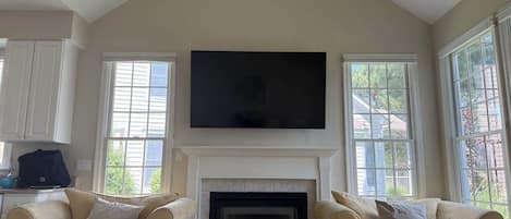 TV, fireplace, DVD player