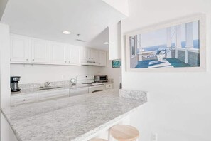 Fridge, microwave, oven, stovetop - Sea Colony Ocean 3rd floor condo w/ shared sauna, elevator, and gym (Bethany Beach)