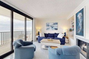 TV, offices - Sea Colony Ocean 15th floor condo w/ pool, tennis/pickleball courts, gym (Bethany Beach)
