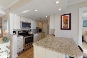 Fridge, microwave, oven, stovetop - Sea Colony Ocean 5th floor condo w/ balcony, shared sauna, and pool (Bethany Beach)