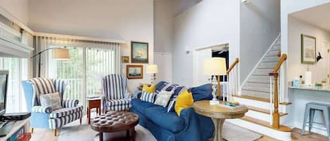 TV, fireplace, DVD player, offices