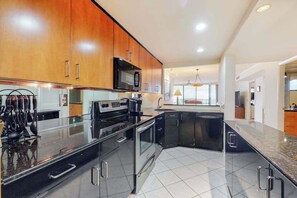 Fridge, microwave, oven, stovetop - Sea Colony Ocean 9th floor condo w/ balcony, gym, and free WiFi (Bethany Beach)