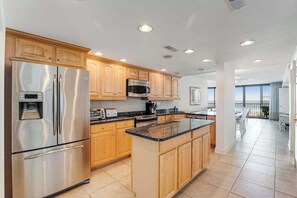 Fridge, microwave, oven, stovetop - Sea Colony's Edgewater House oceanfront 3rd-floor condo with pool & sauna (Bethany Beach)