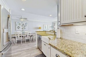 Fridge, microwave, oven, stovetop - Sea Colony Ocean 4th floor condo w/ free WiFi, balcony, and basketball court (Bethany Beach)