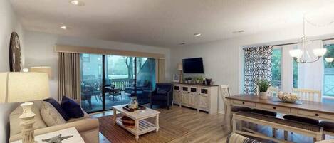 TV, DVD player, offices
