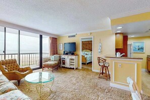 TV, offices - Sea Colony Oceanfront Condo with Shared Pool/Hot Tub/Sauna, Central AC, & WiFi (Bethany Beach)
