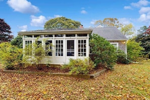Exterior - Dog-friendly historic home with yard, games, grill, children's items, W/D, & AC (Barnstable)