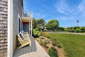 Terrace/patio - Oceanview Buzzards Bay getaway w/ wraparound deck - steps to the Beach (Bourne)