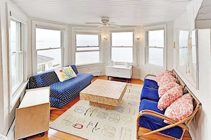 Living area - Waterfront home on Sagamore Beach with private pool & panoramic bay views (Bourne)