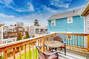Outdoor dining - Freestanding cottage with decks, steps from Commercial Street & the beach (Provincetown)