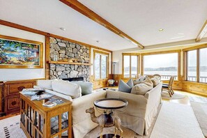 TV, DVD player, offices - Waterfront house on Bucks Creek Marsh with deck, dock, & kayaks (Chatham)