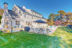 Pool - Sprawling dog-friendly lake estate with pool, patio, fire pit, games, & views (Barnstable)
