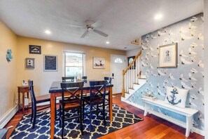 Dining - Wonderful three-story home with lovely decks, firepit, fast WiFi & washer/dryer (Oak Bluffs)