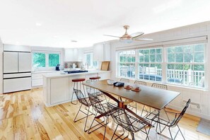 Dining - Elegant estate with large deck and lush yard - walk to beach on Nantucket Sound (Harwich Port)