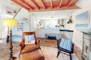 TV, fireplace, video games, stereo - Provincetown condo with private hot tub & W/D - across the street from ocean (Provincetown)