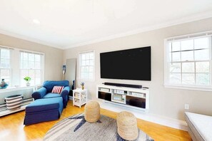 TV, video games, DVD player, offices - Sunny, Cape-style home with a game room, yard, firepit, & washer/dryer (Chatham)