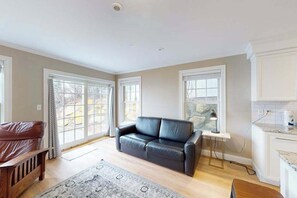 TV, offices - Sleek, modern home with central AC - steps to private beach & near trail (Dennis Port)