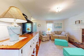 TV, offices - Waterfront escape with gas grill, furnished deck, fast WiFi, beach access nearby (Dennis Port)