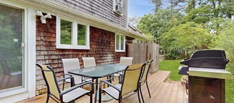 Dog-friendly home with firepit, deck & washer/dryer - walk to Sandy Neck Beach