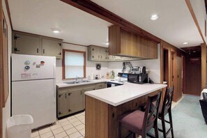 Fridge, microwave, oven, stovetop - Tranquil Home with Private Deck - Walk to Beaches and Downtown Oak Bluffs (Oak Bluffs)