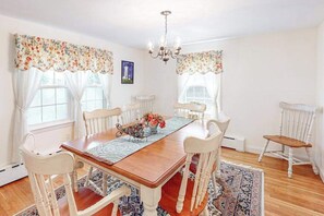 Dining - Spacious home near the beach with deck, W/D, AC, & central location (Falmouth)