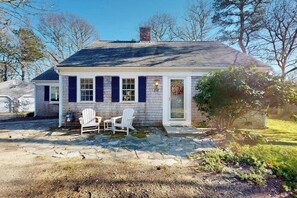 Exterior - Dog-friendly home with enclosed yard & firepit - near Rail Trail & beaches (Eastham)