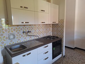 Fridge, oven, stovetop, cookware/dishes/utensils