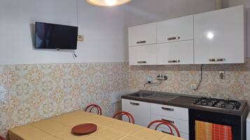 Fridge, oven, stovetop, cookware/dishes/utensils